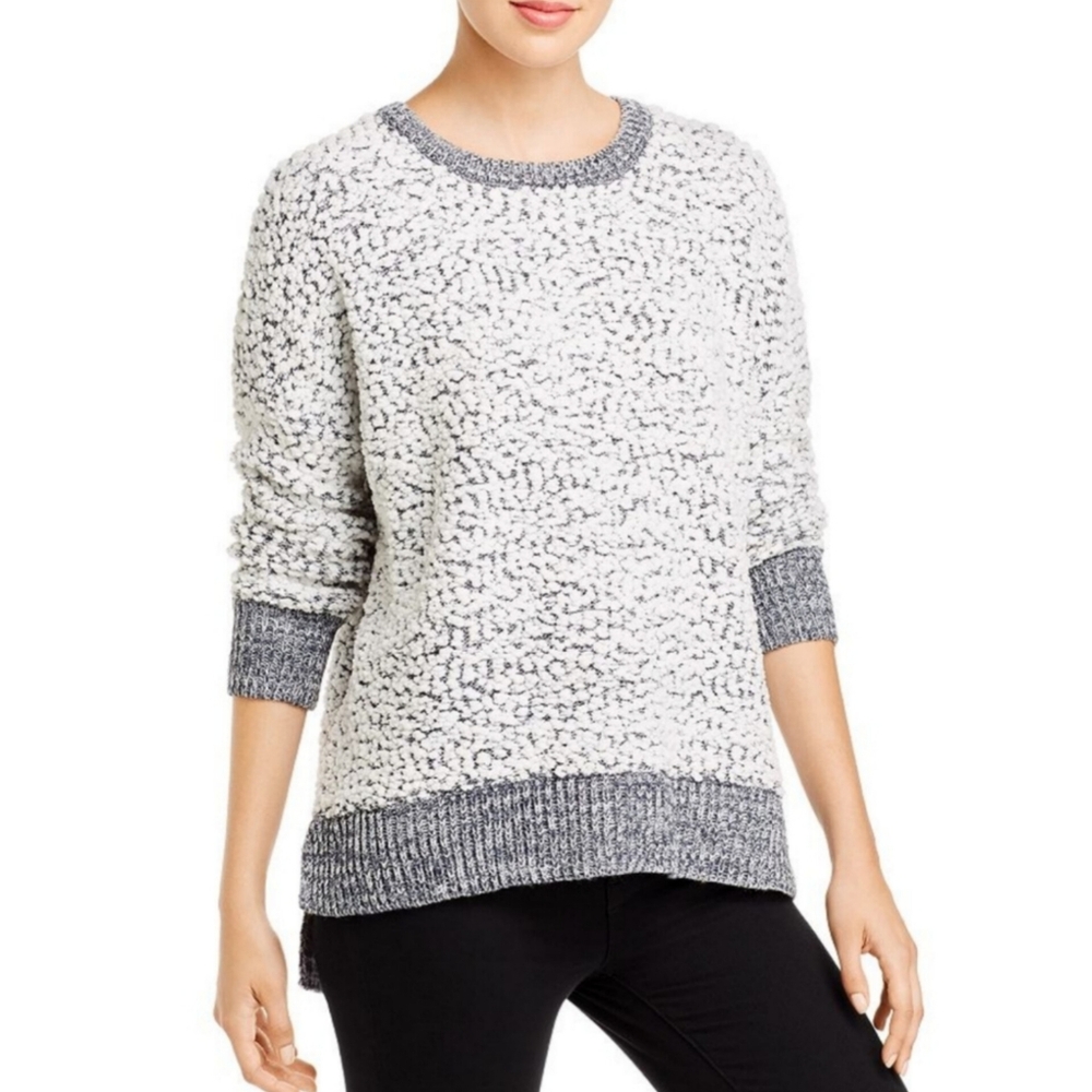 Cupio Textured Knit Long Sleeve High-Low Sweater Jumper Top